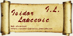 Isidor Lapčević vizit kartica